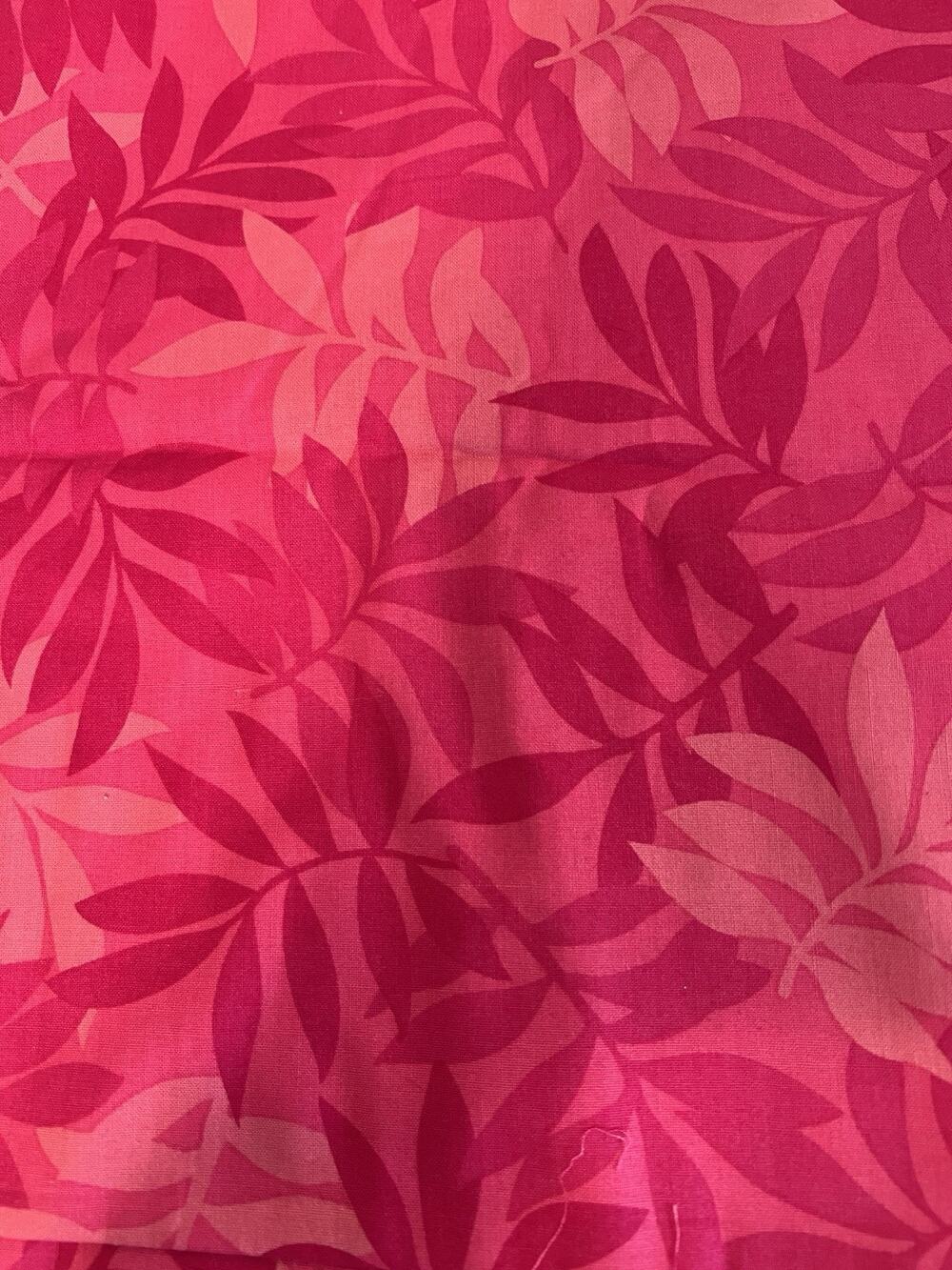 Bright Pink Tropical Quilter's Cotton Fabric 1.5 Yd 42" W Sewing Crafting